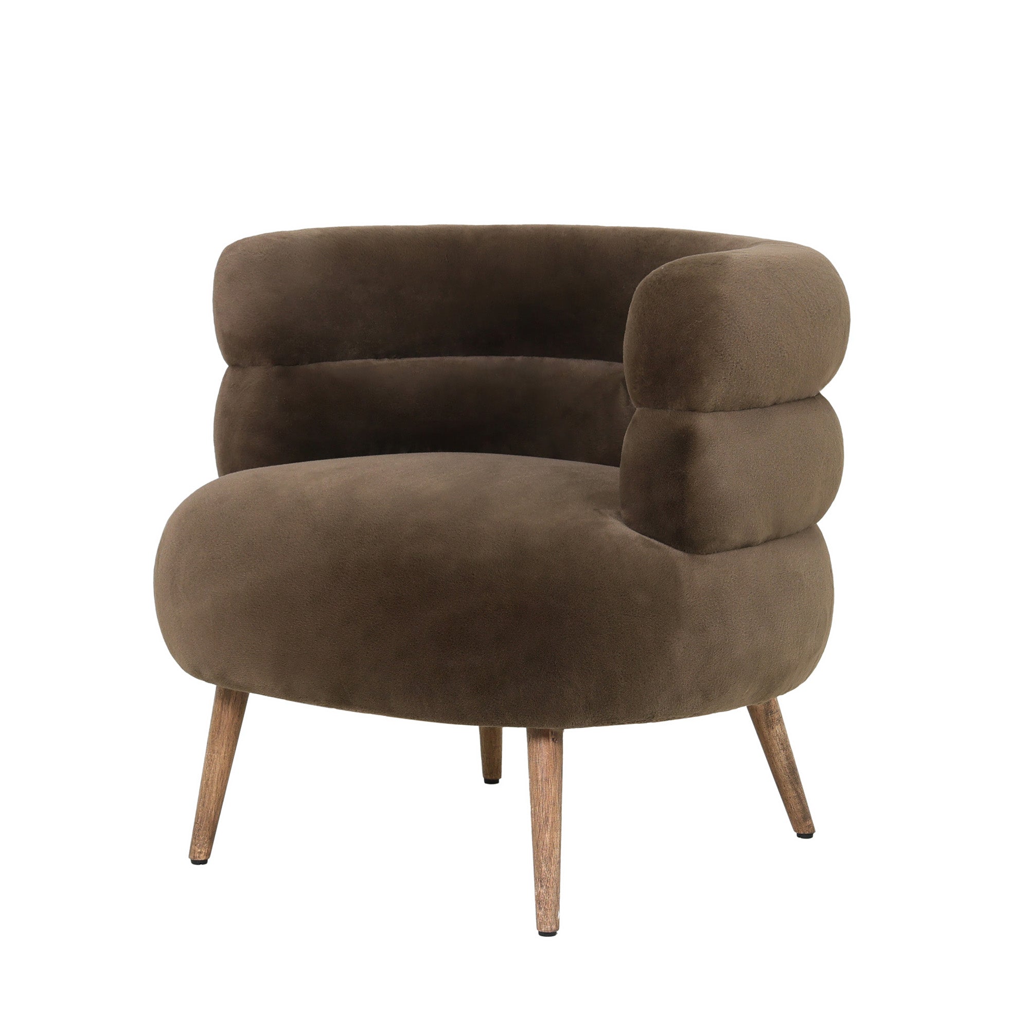 Fauteuil Nelly Dark Brown Fabric Fur