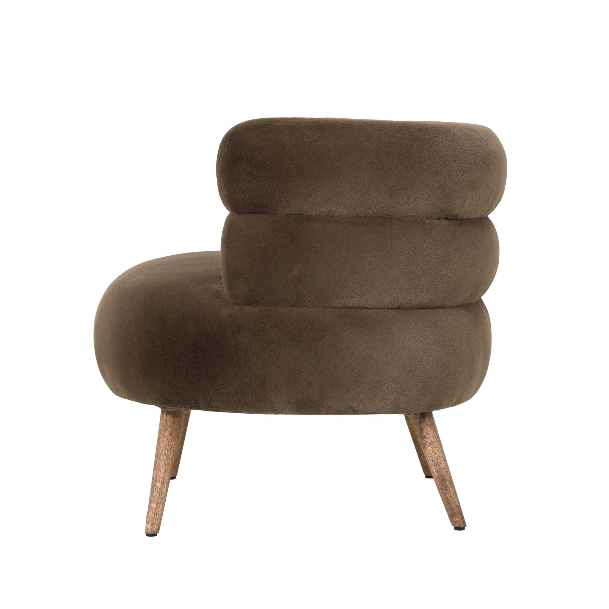 Fauteuil Nelly Dark Brown Fabric Fur