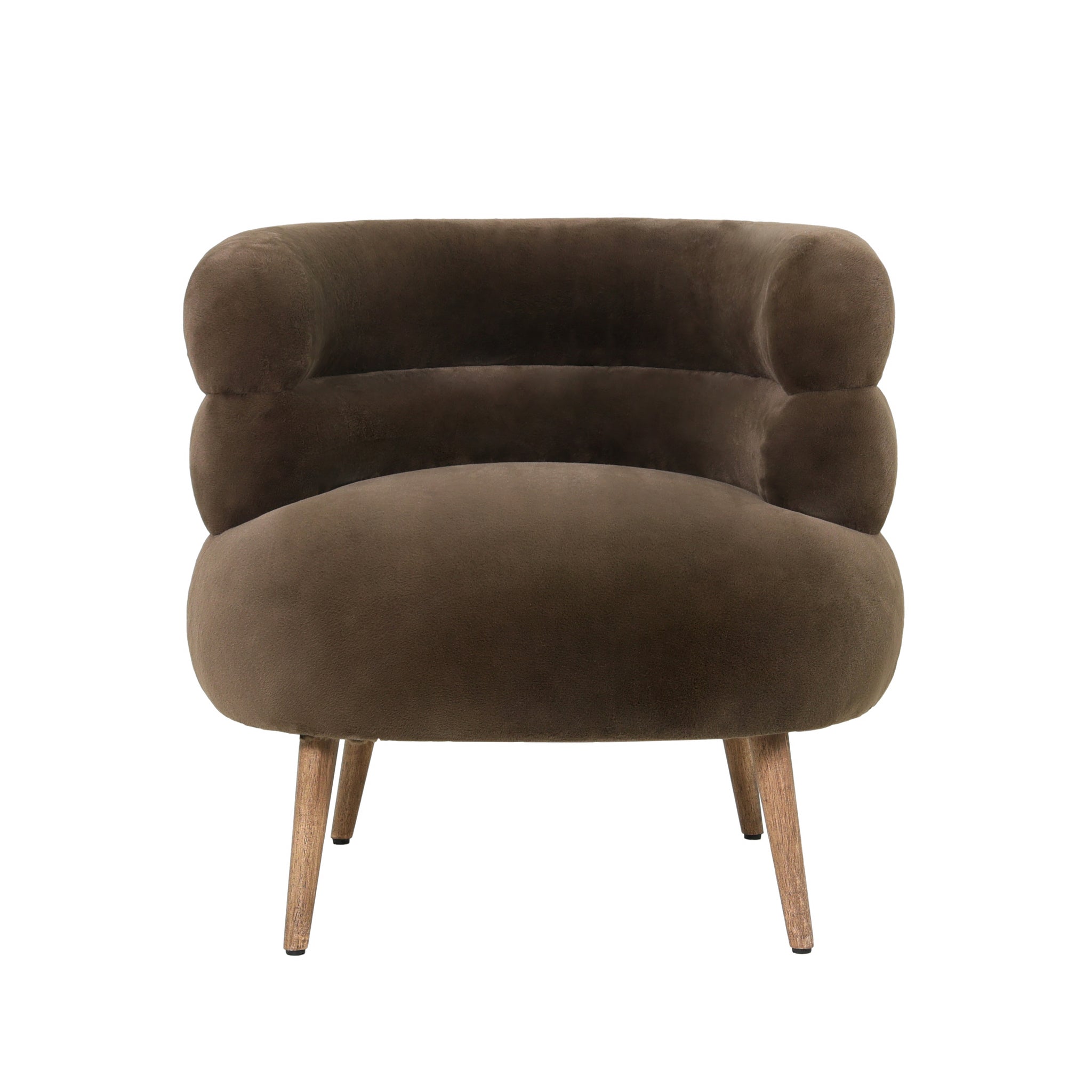 Fauteuil Nelly Dark Brown Fabric Fur