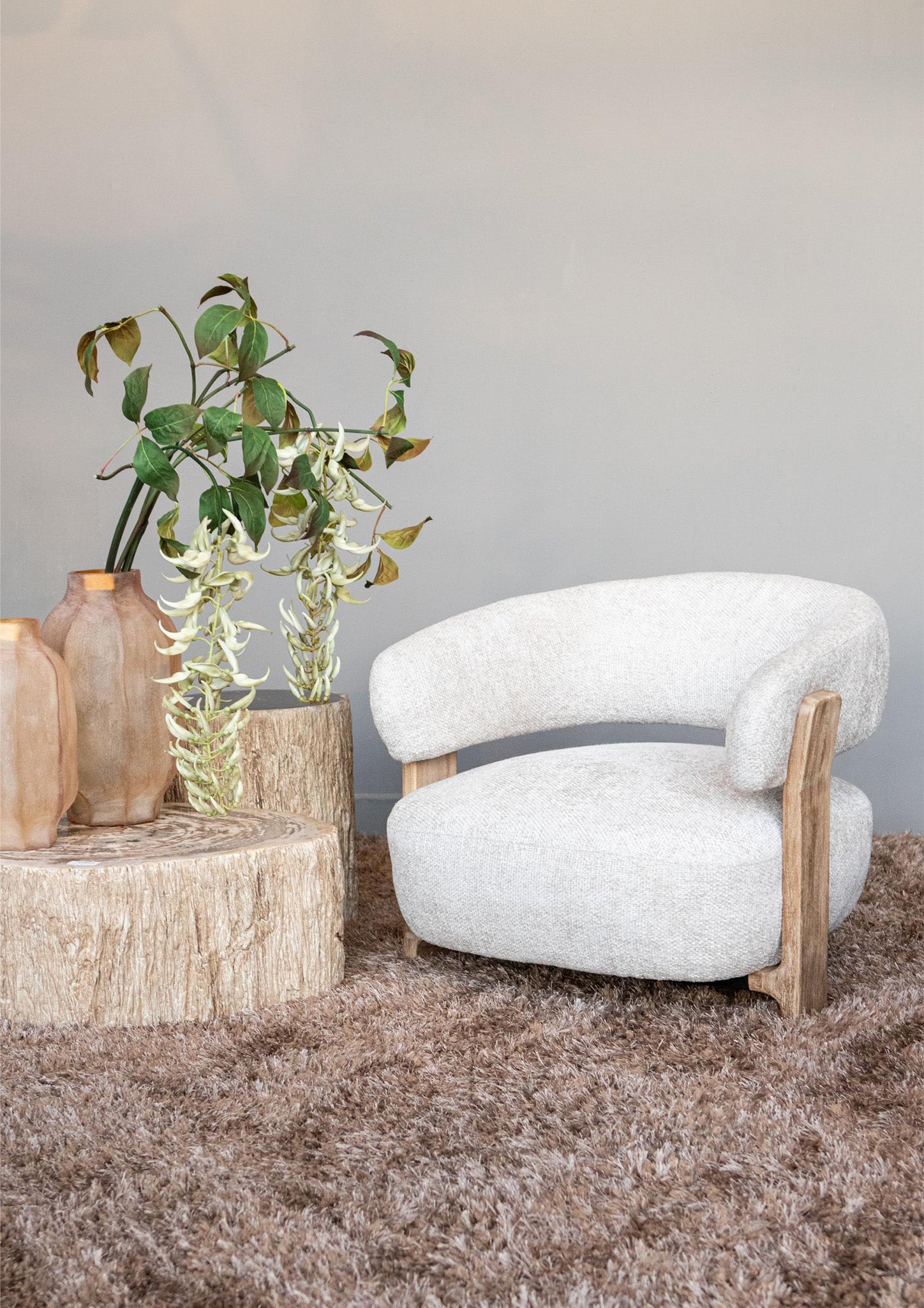 Mire Cream Fauteuil Legacy 15 Dove Rubber Wood