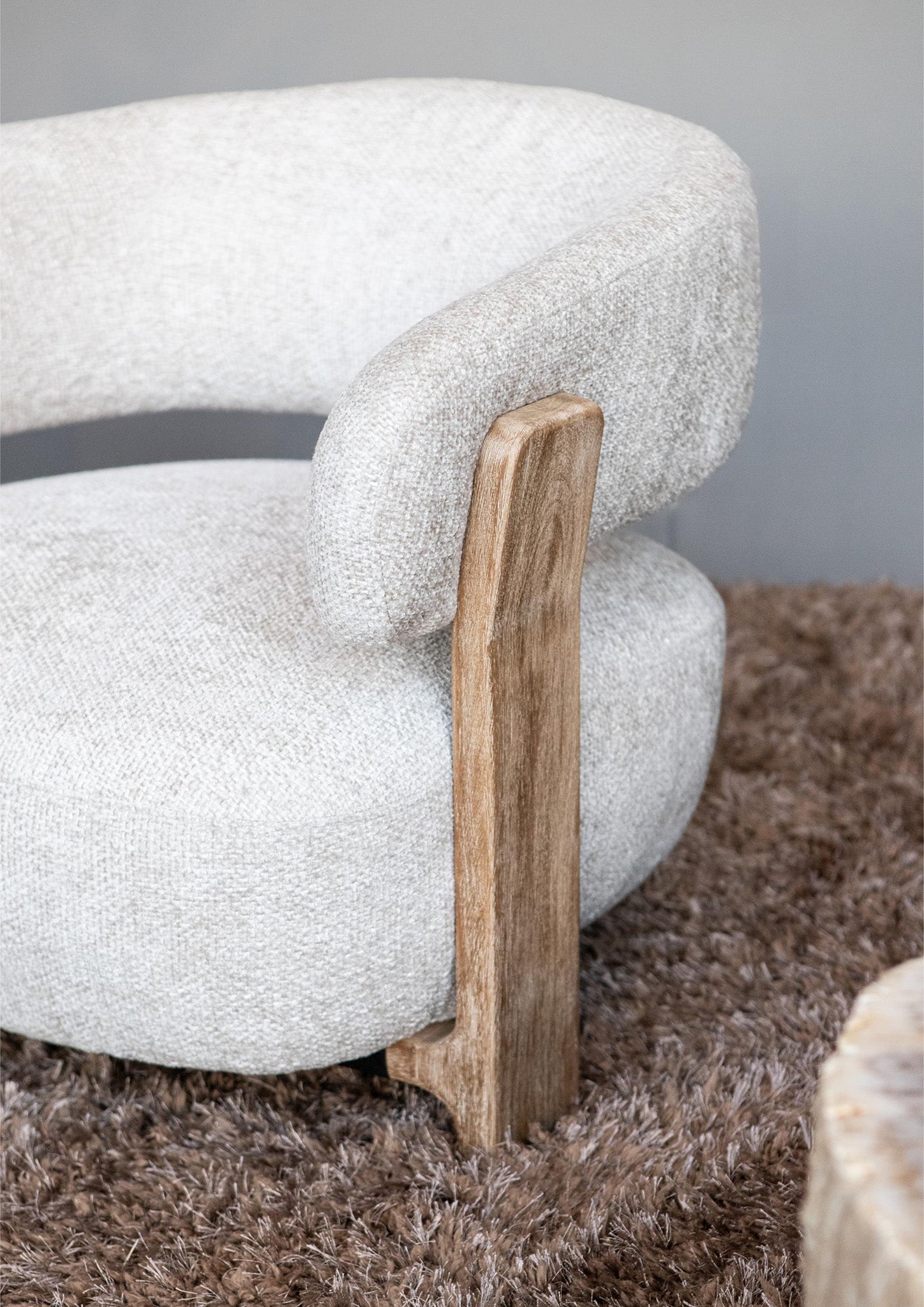 Mire Cream Fauteuil Legacy 15 Dove Rubber Wood