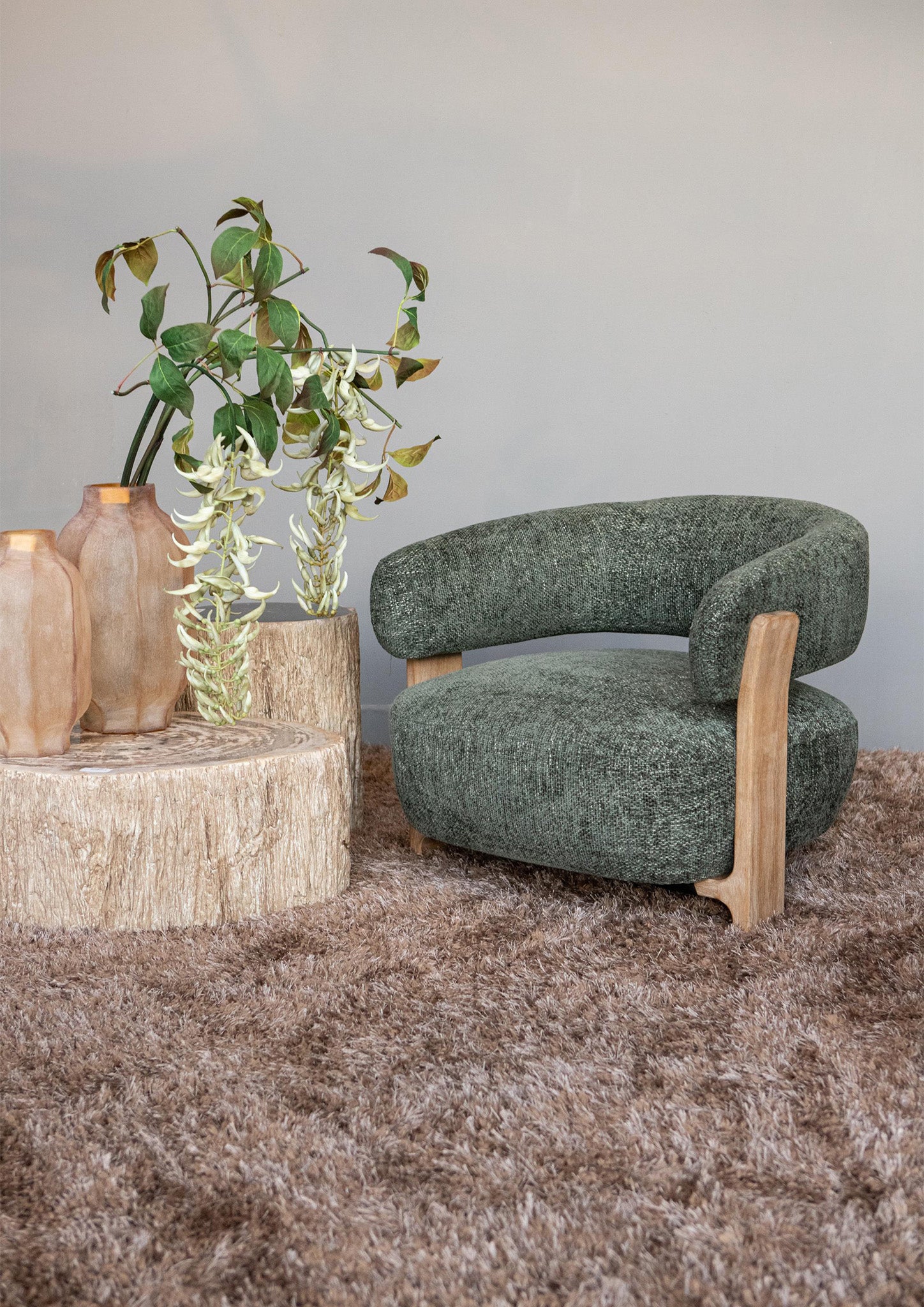 Mire Green Fauteuil Legacy 10 Olive Rubber Wood