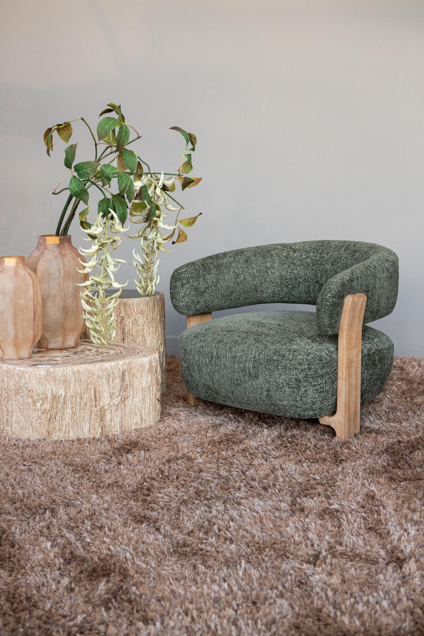Mire Green Fauteuil Legacy 10 Olive Rubber Wood