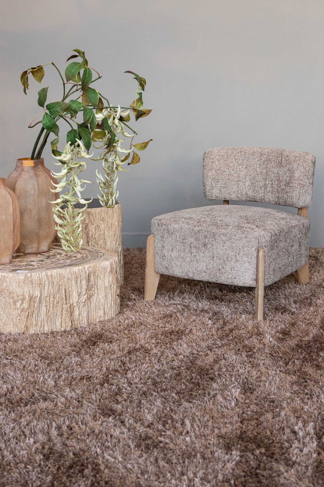 Vale Taupe Fauteuil Legacy 3 Mink Rubber Wood