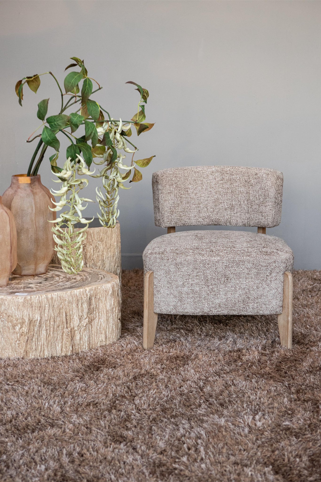 Vale Taupe Fauteuil Legacy 3 Mink Rubber Wood