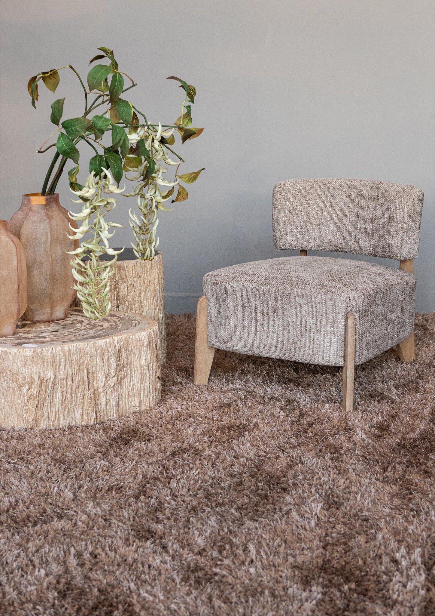 Vale Taupe Fauteuil Legacy 3 Mink Rubber Wood