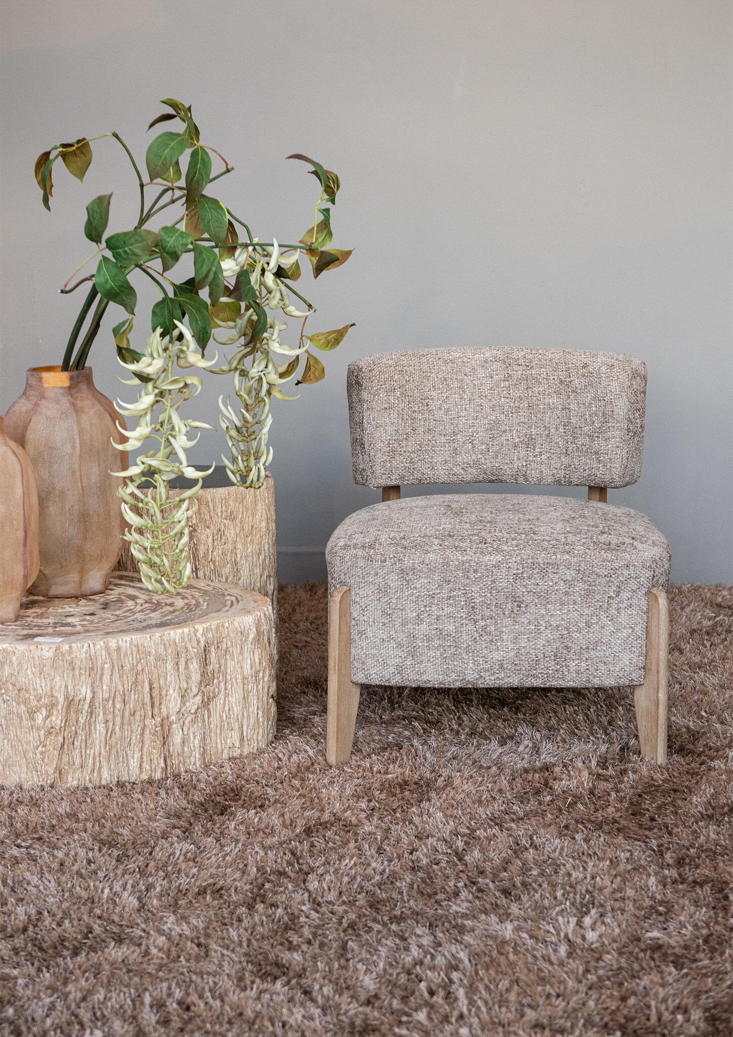 Vale Taupe Fauteuil Legacy 3 Mink Rubber Wood