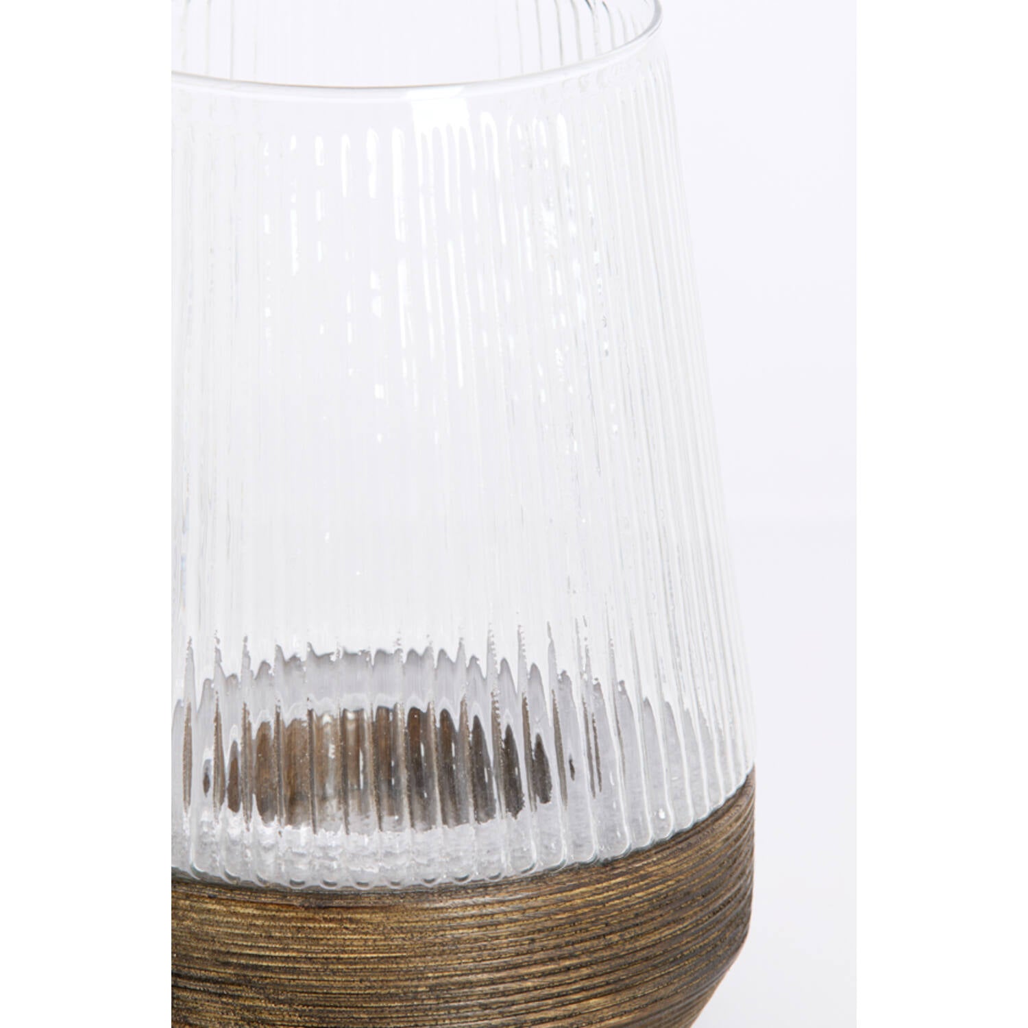 Windlicht Minas Ø22x30 cm glasr+hout