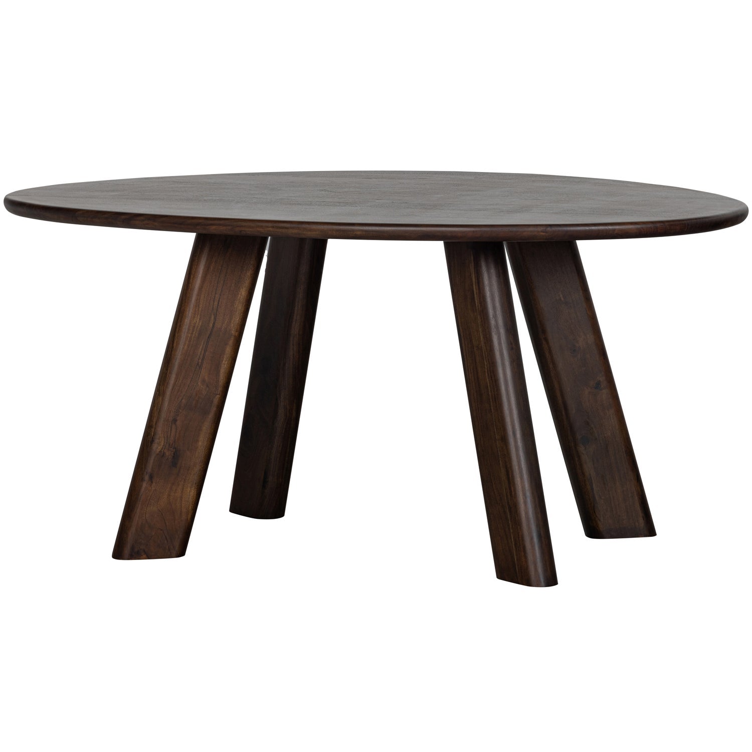Roundly eettafel/bureau mango hout walnoot 160x110