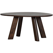 Roundly eettafel/bureau mango hout walnoot 160x110