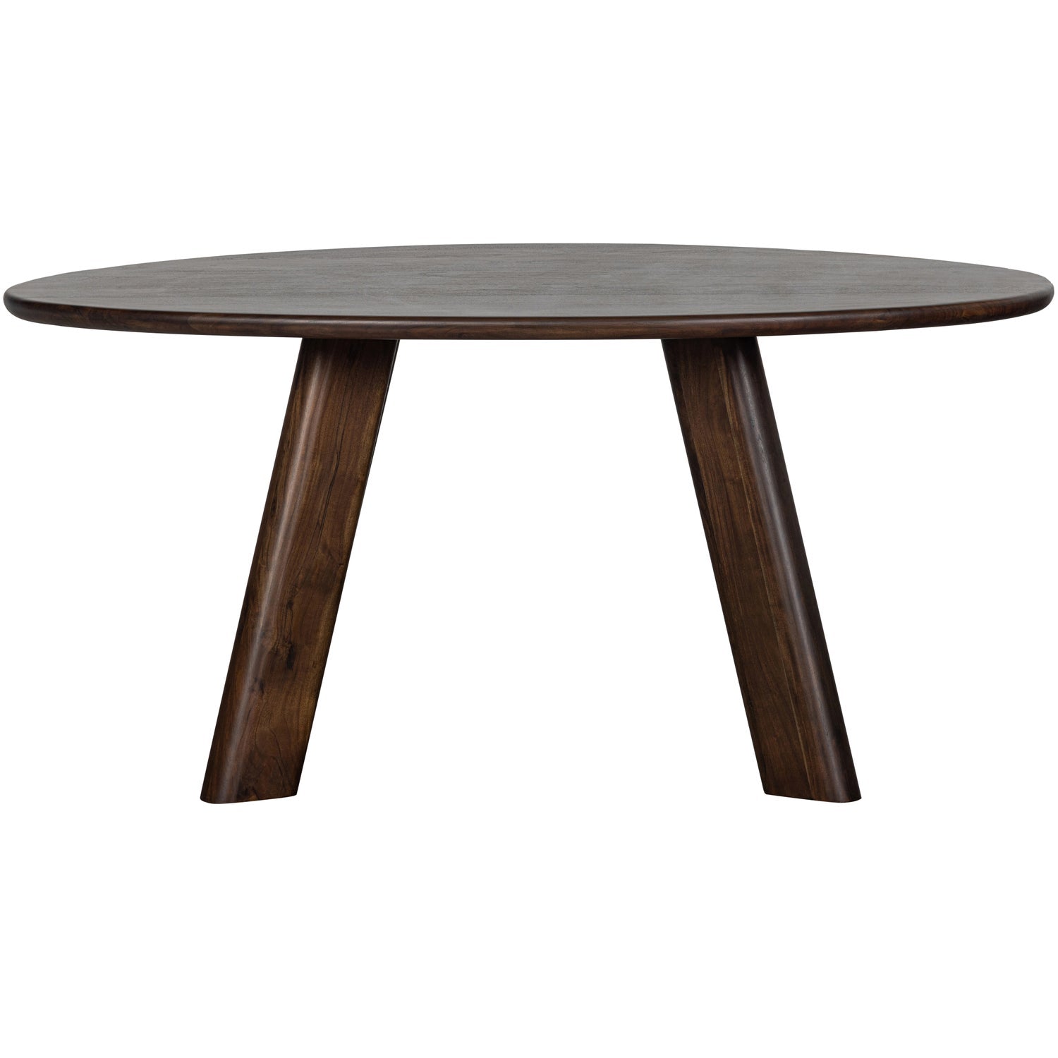 Roundly eettafel/bureau mango hout walnoot 160x110