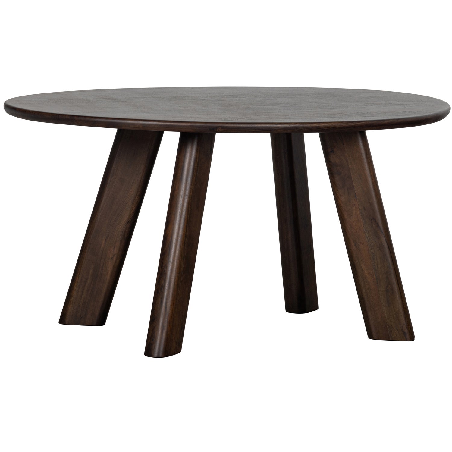 Roundly eettafel/bureau mango hout walnoot 160x110