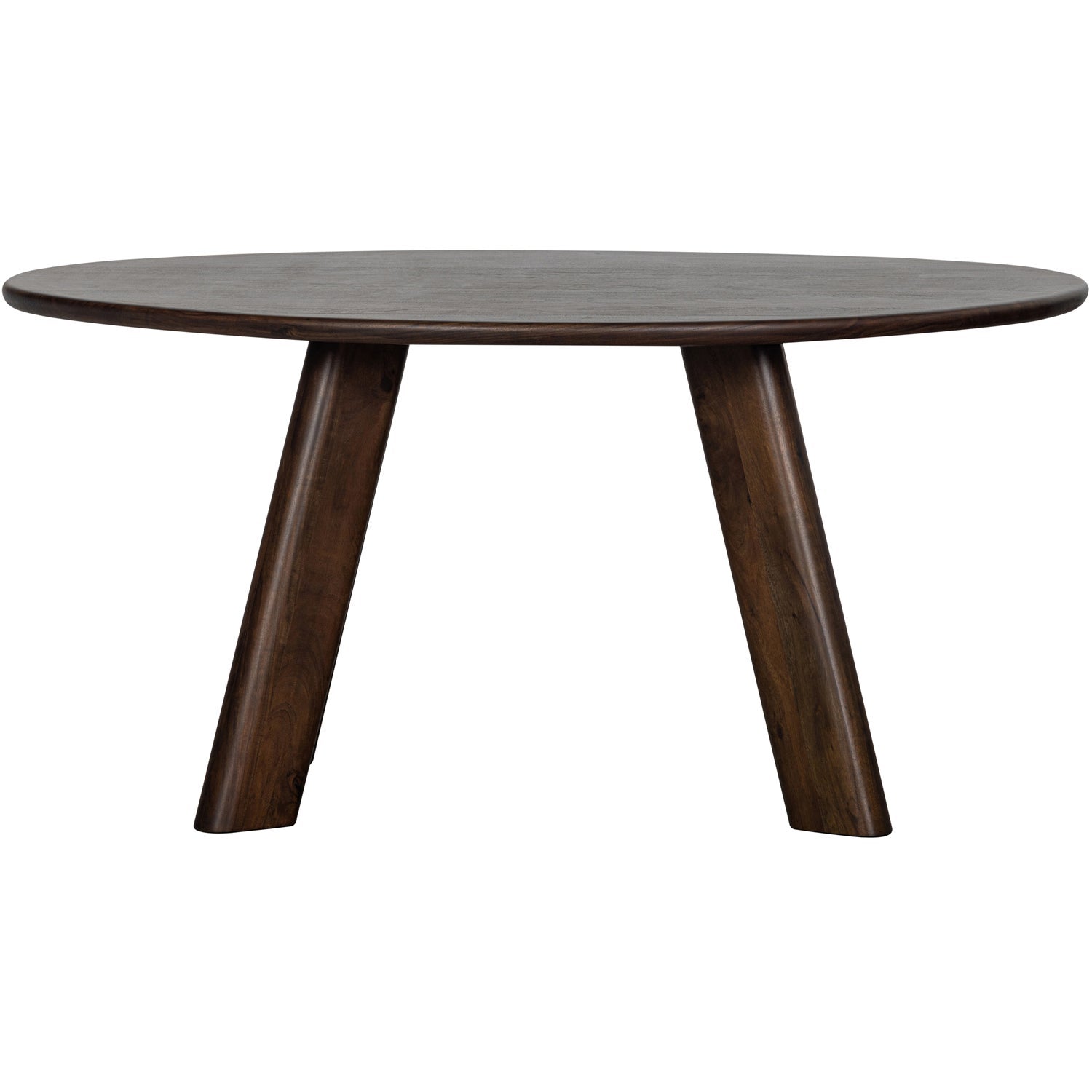 Roundly eettafel/bureau mango hout walnoot 160x110