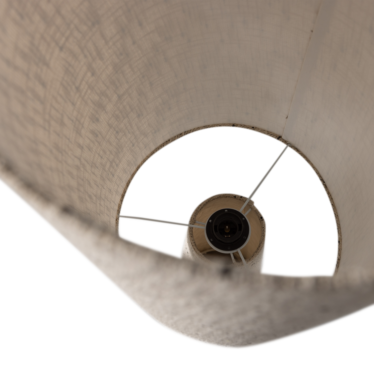 Vloerlamp Loft metaal/bouclé naturel met stippen