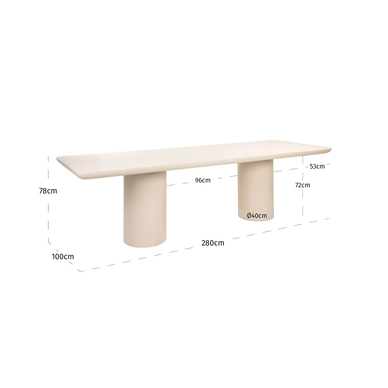 Urban Bloom 280 indoor/outdoor dining table (Sandstone)