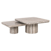 Denizly grey faux travertine coffee table (Set of 2)