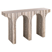 Console Dulce gray faux travertine