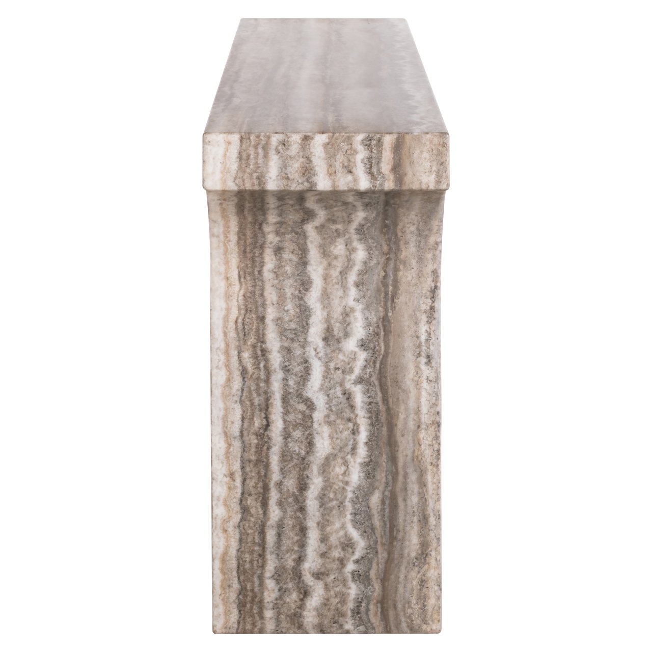 Console Dulce gray faux travertine