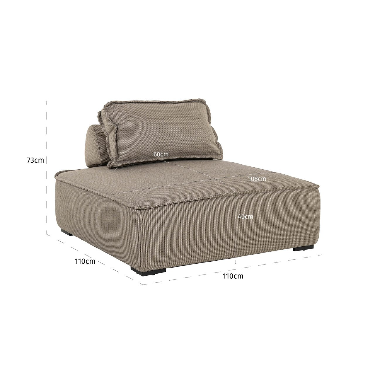 Outdoor lounge stoel Jondal taupe