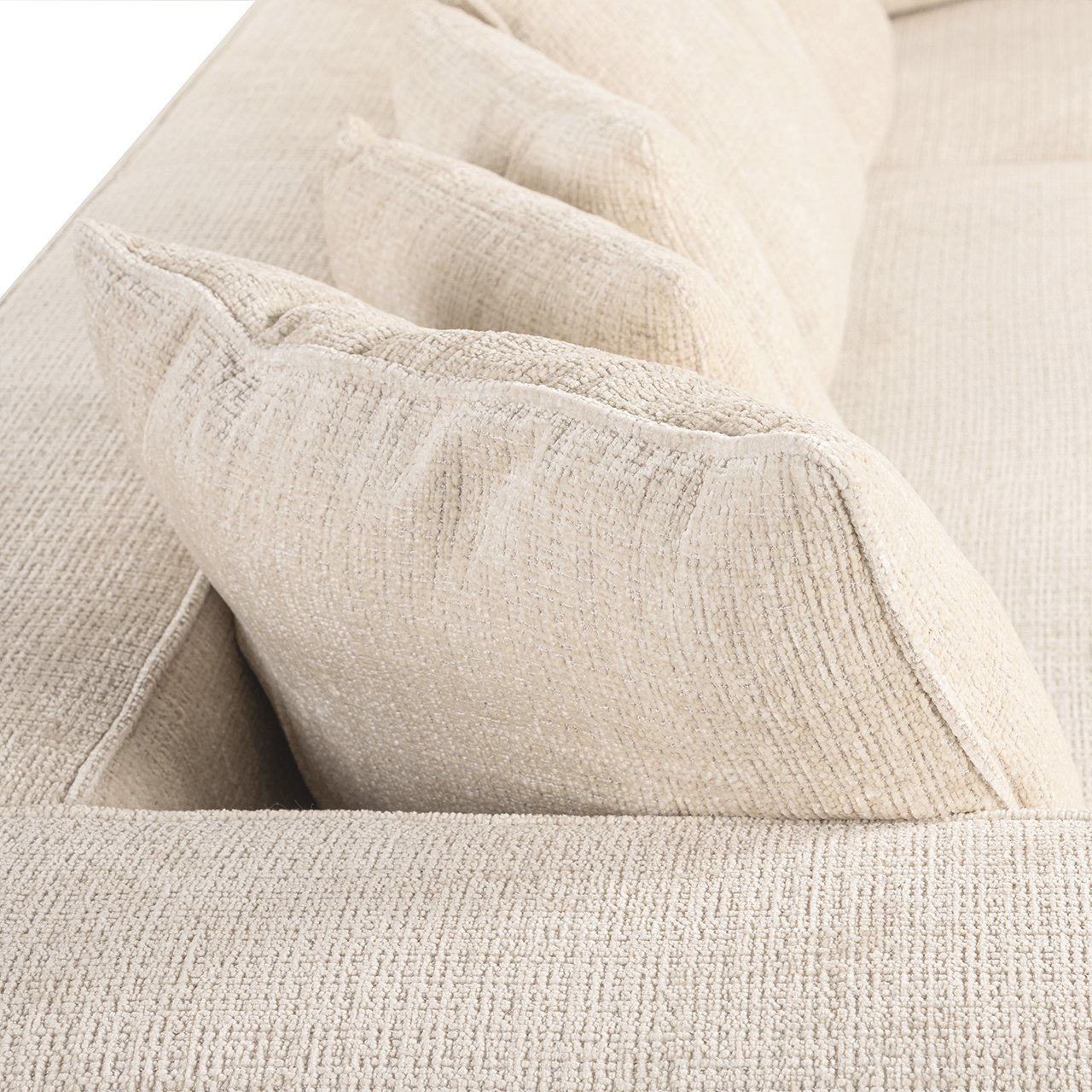 Hoekbank Lusso beige chenille