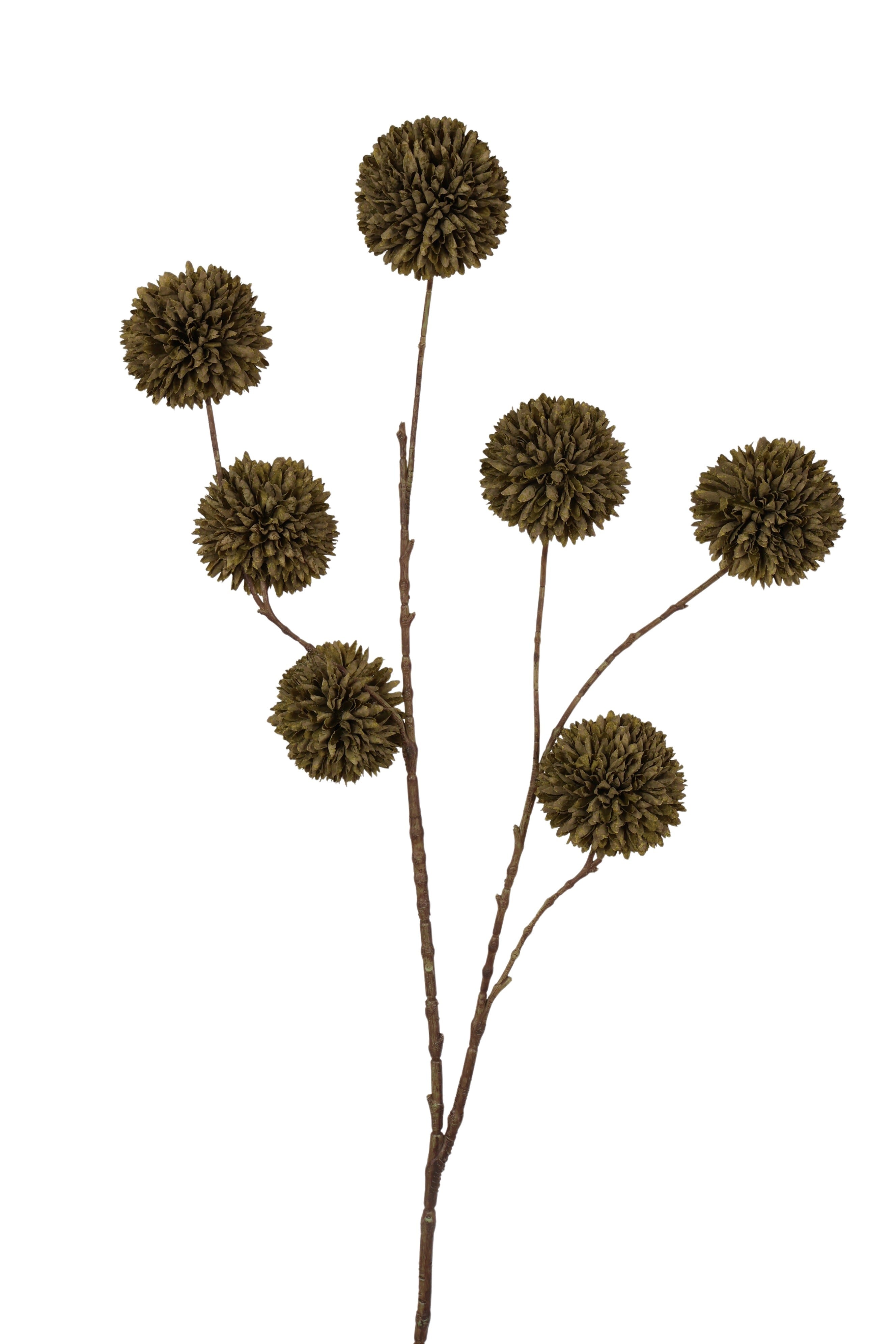 Artificial branch pompom spray L Cream