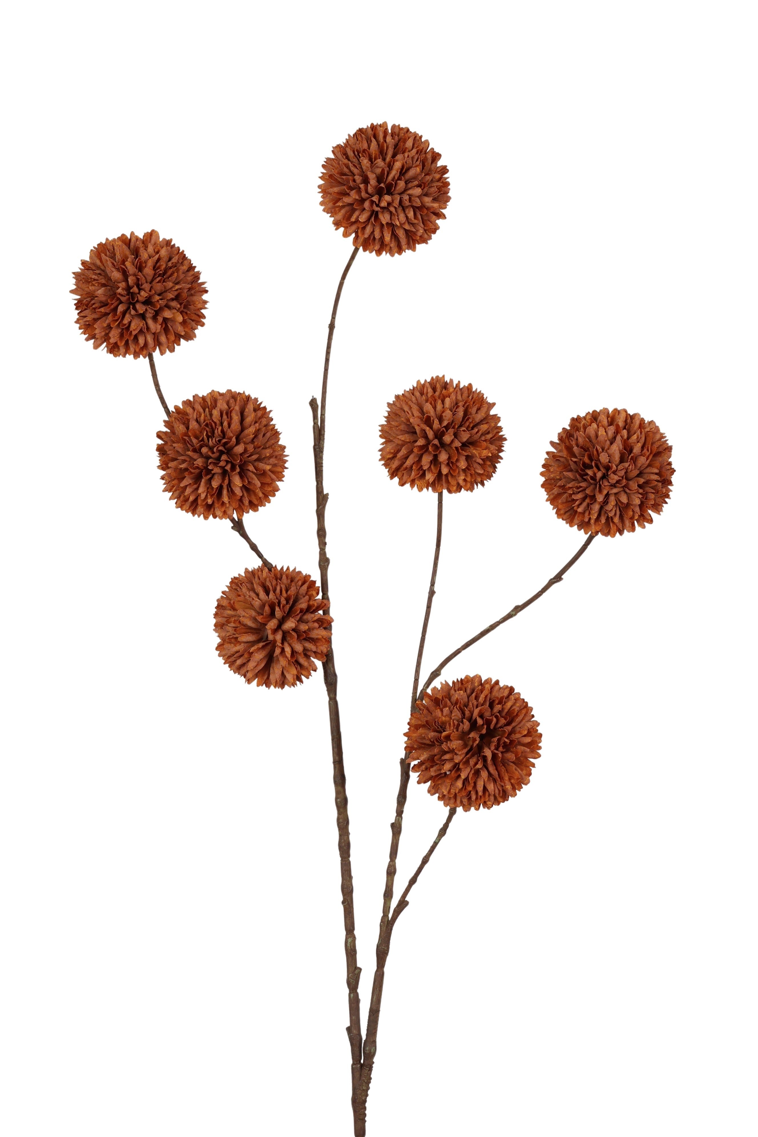 Artificial branch pompom spray L Cream