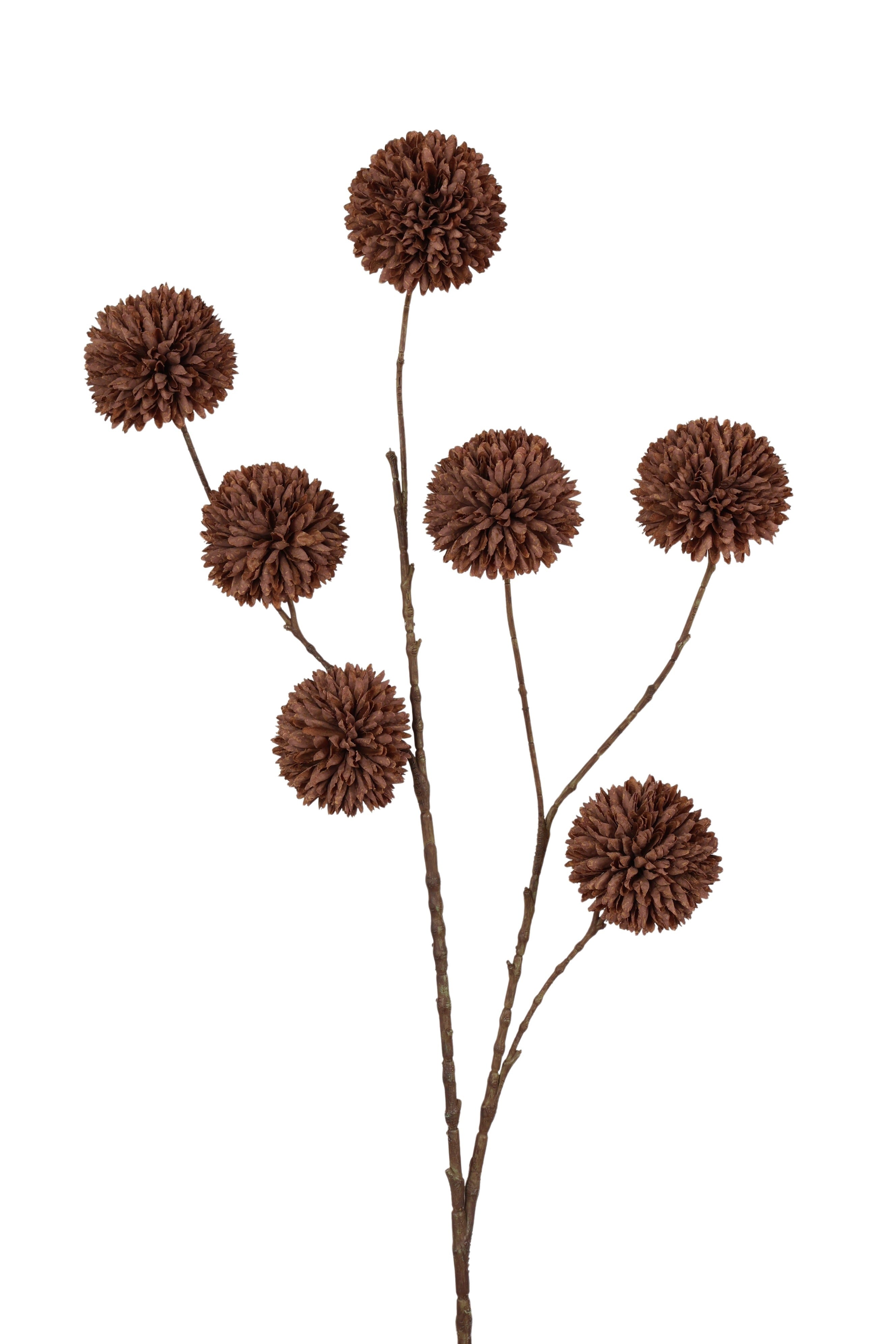 Artificial branch pompom spray L Cream