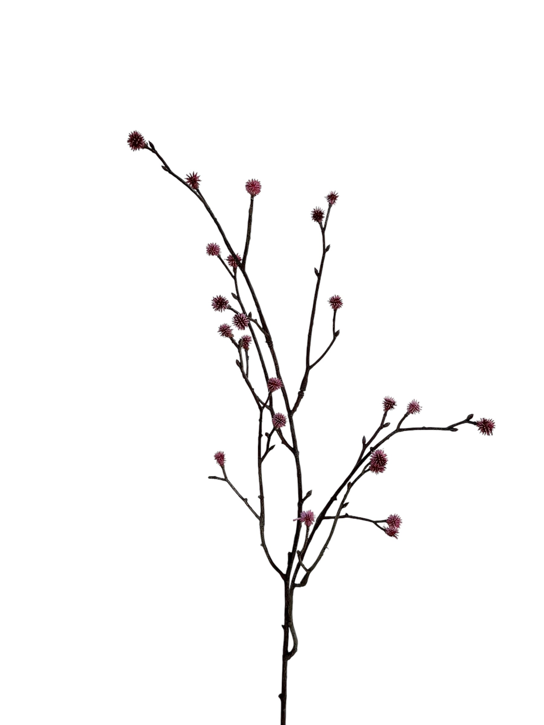 Kunsttak wood spray pick w/bud dk pink