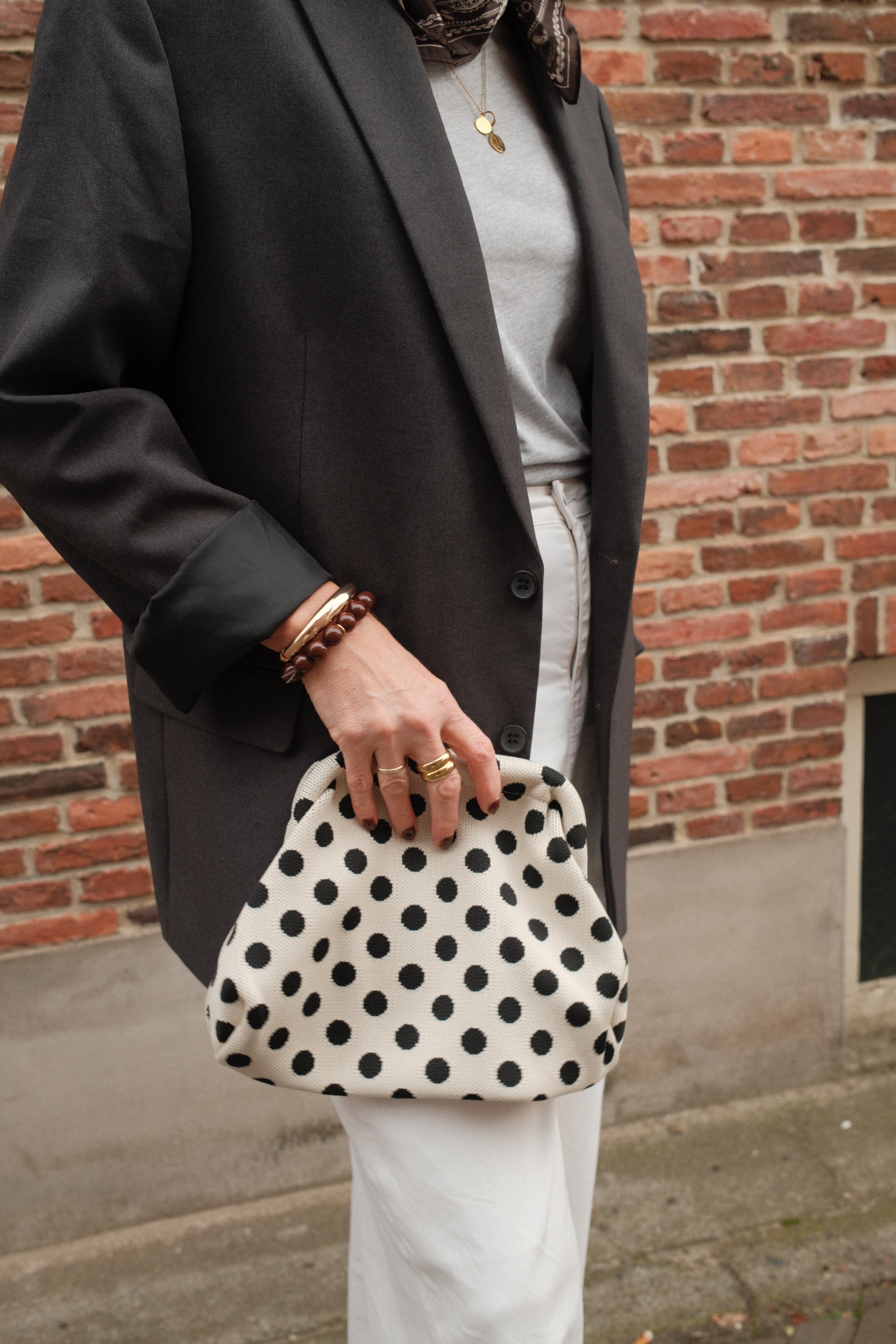 Polkadot Clutch - Wit