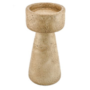 Kaarsenstandaard aardewerk beige 20 cm