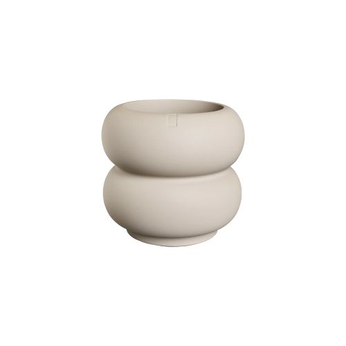 Pot amber roll low 43cm balanced beige