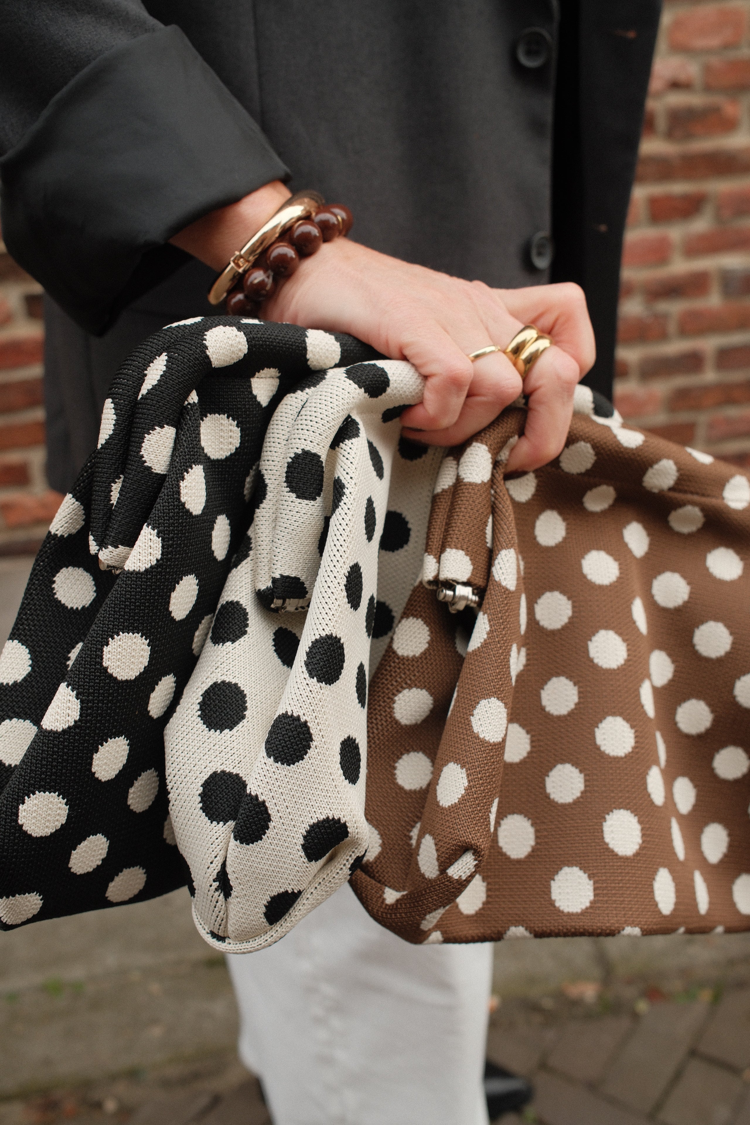 Polkadot Clutch - Bruin