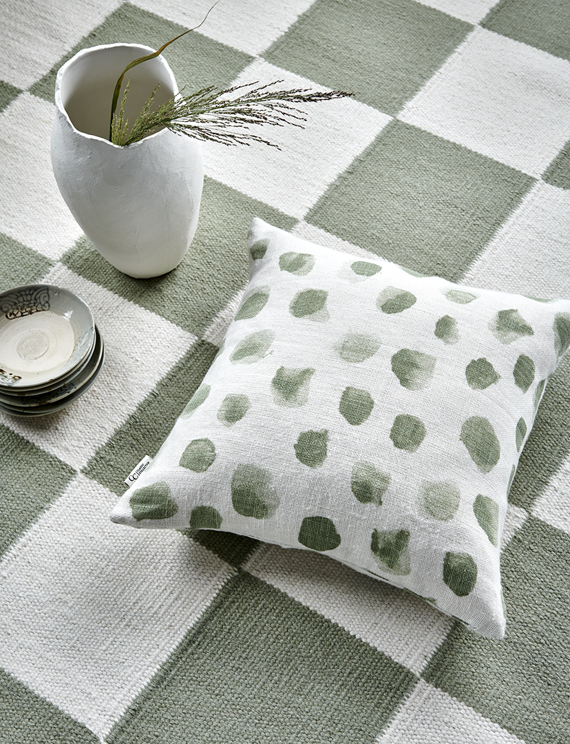 Vloerkleed Squares 170x230 White/Green