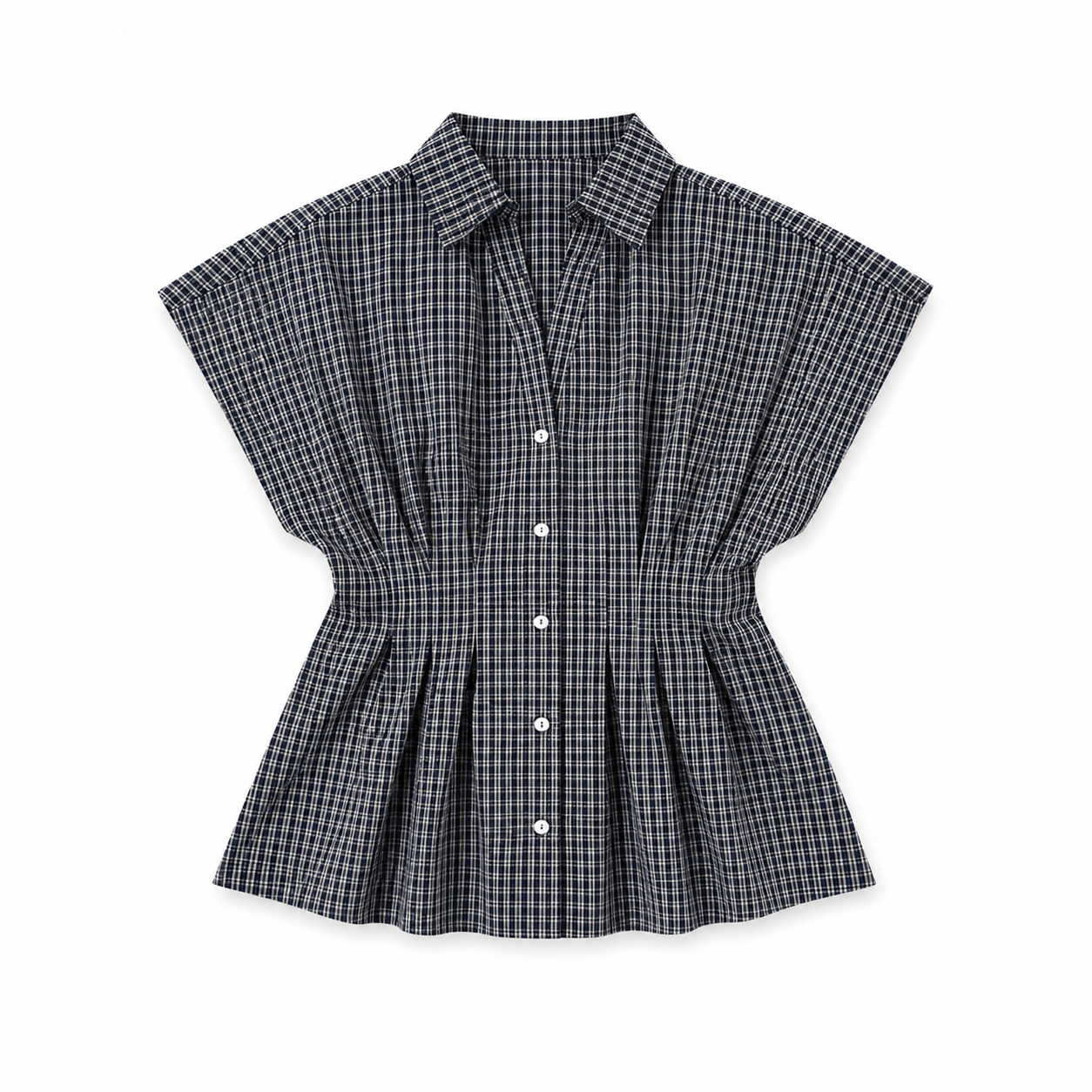 Blouse River geruit blauw