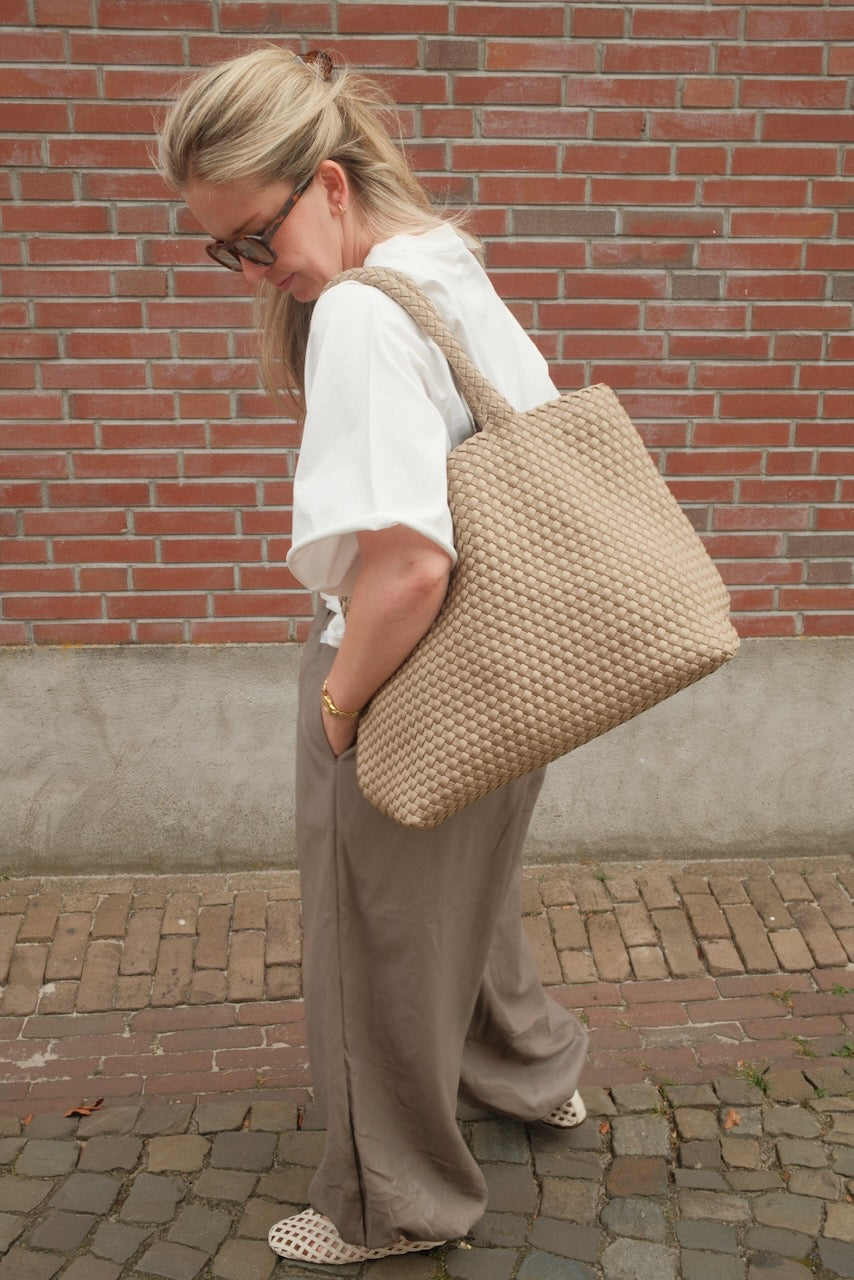 Broek Kensi leer beige