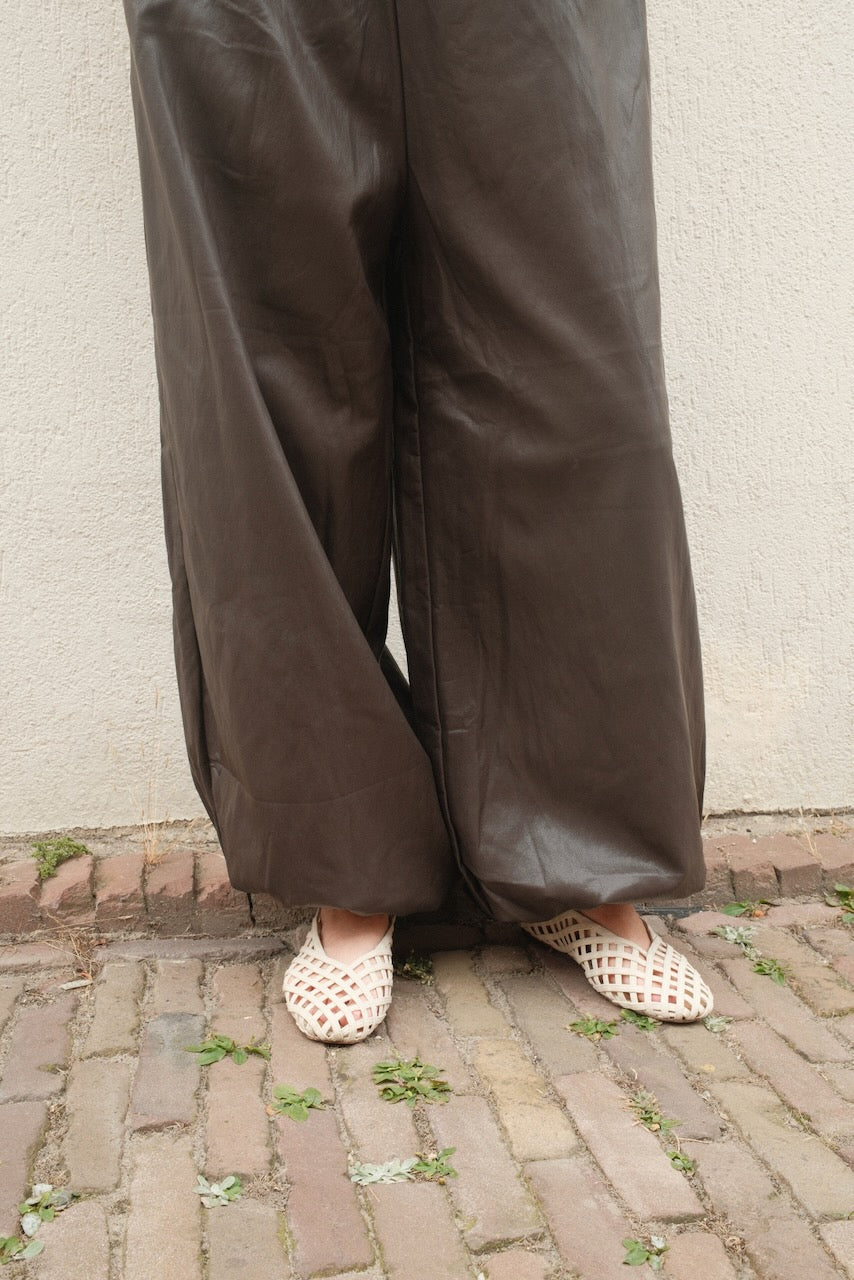 Broek Kensi leer coffee