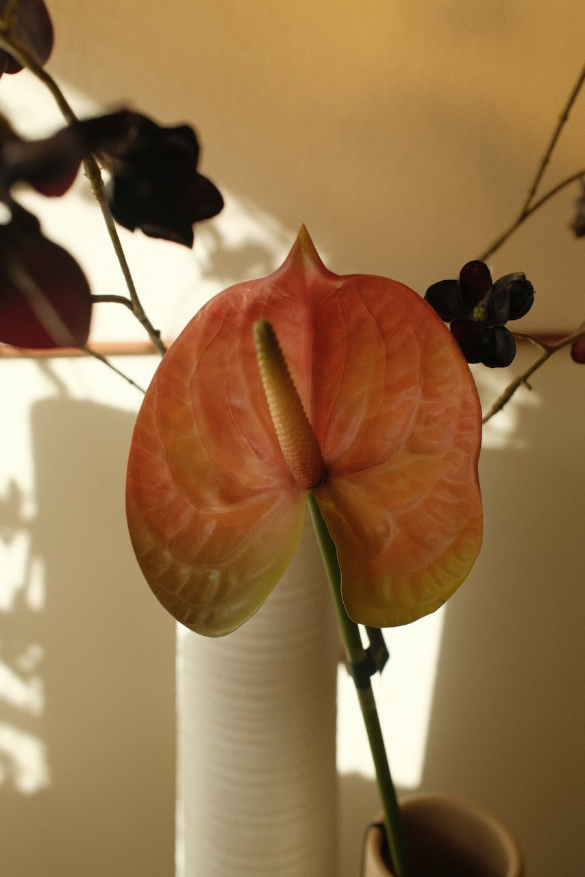 Kunsttak Anthurium steel PZK/GRN 66 cm