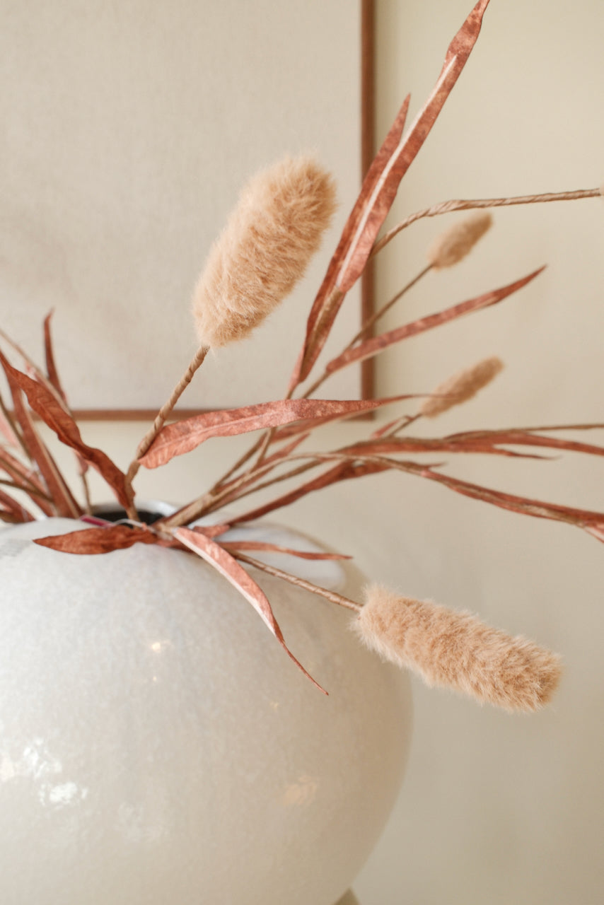 Kunsttak Typha x7 95 cm Licht coffee