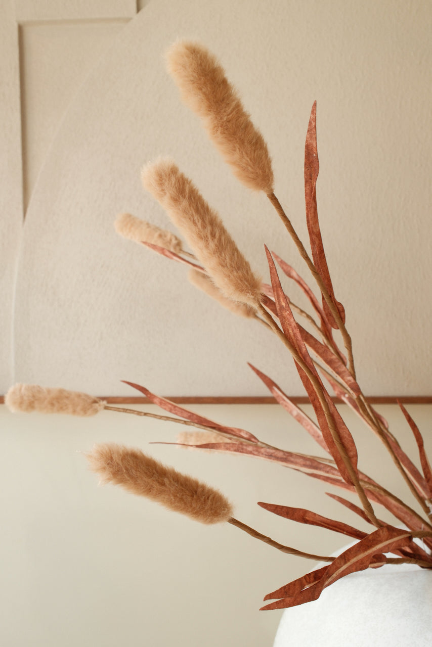 Kunsttak Typha x7 95 cm Licht coffee