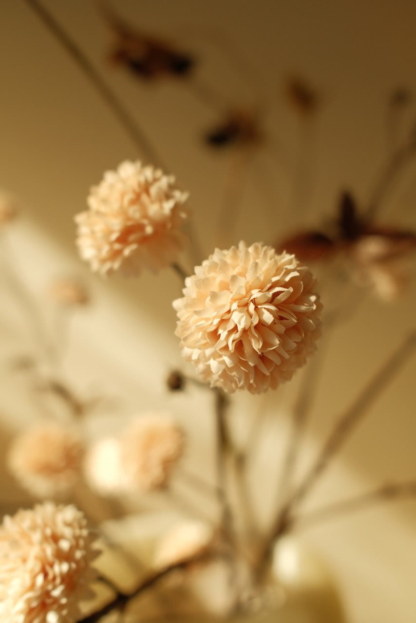 Kunsttak pompom multi 122 cm Creme