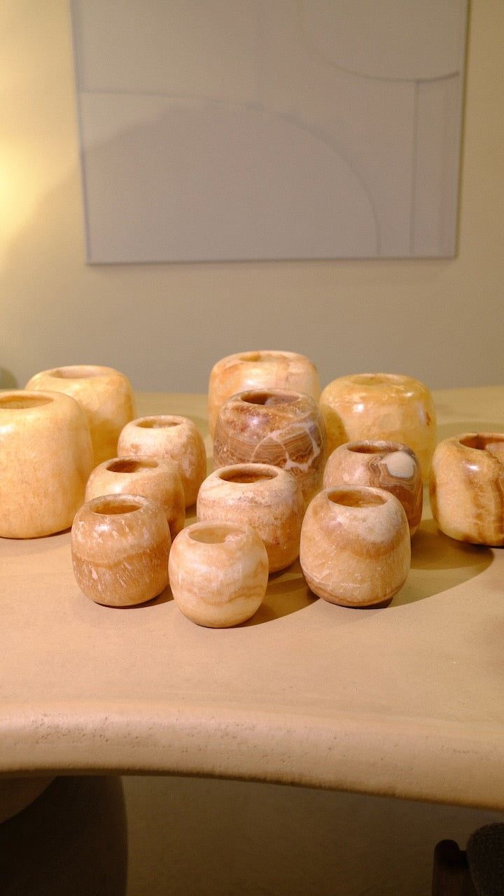 Waxinelicht Alabaster XL Rond