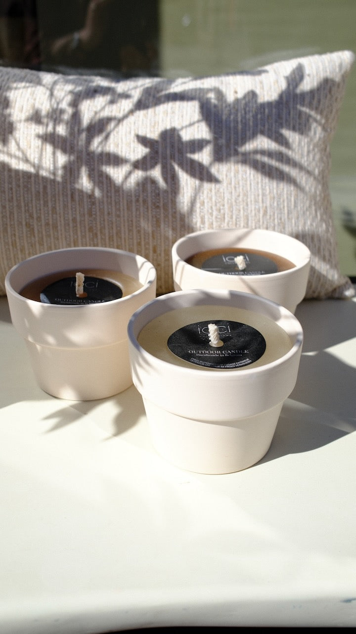 Buitenkaars terracotta pot ø 8 cm - camel