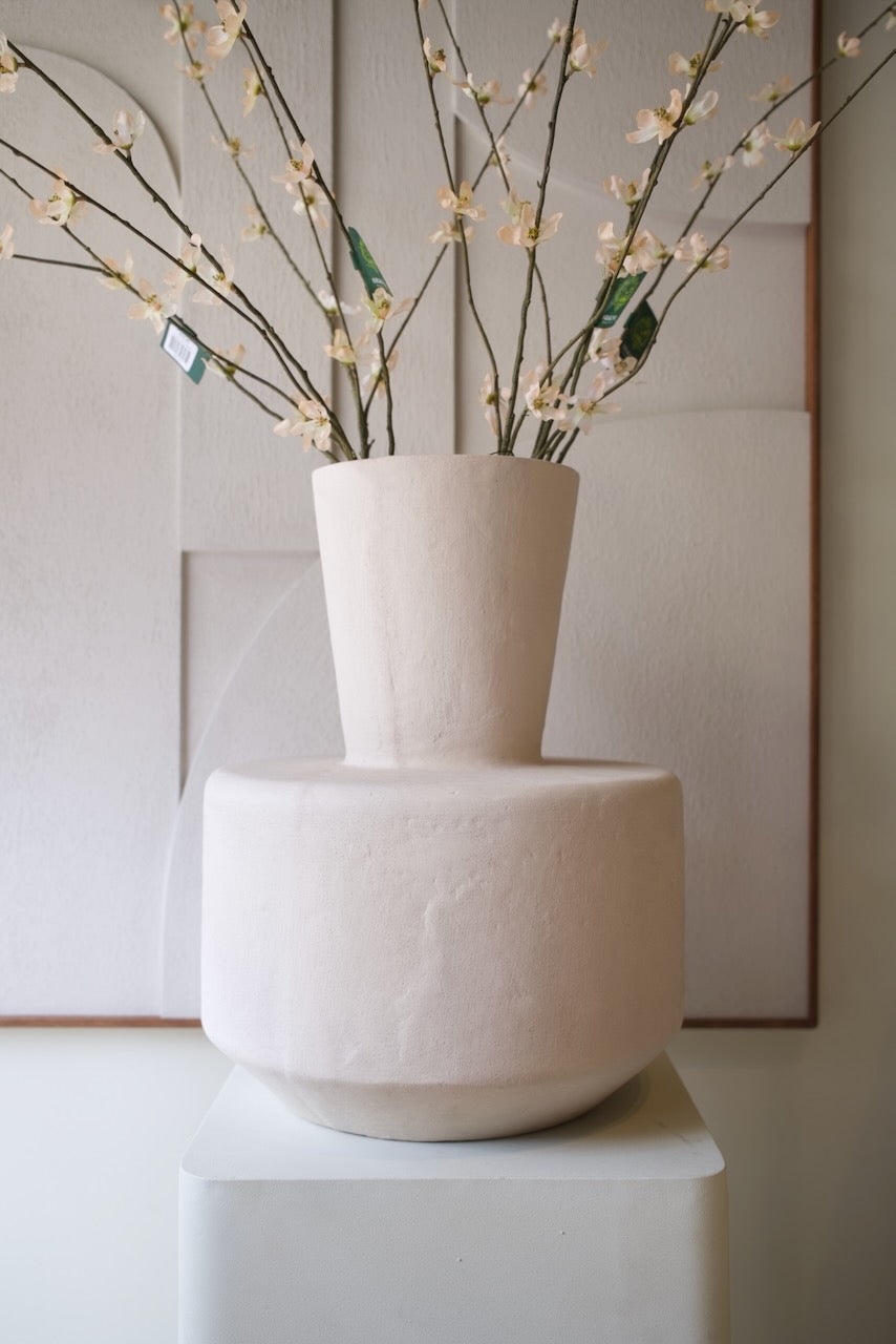 Vase/pot Tierra Estella 38x47 cm - White