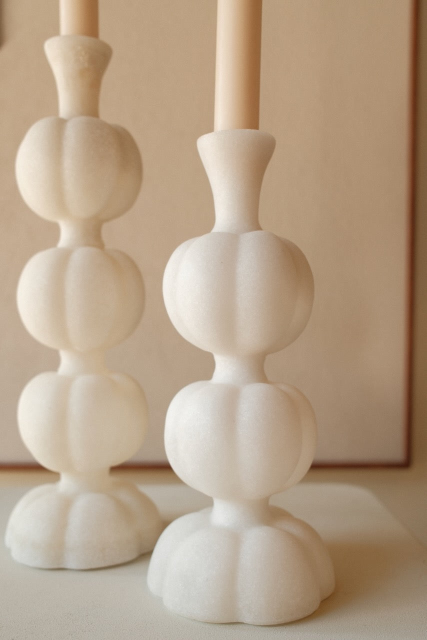 Candlestick Ø11.5x34 cm AUBURN beige