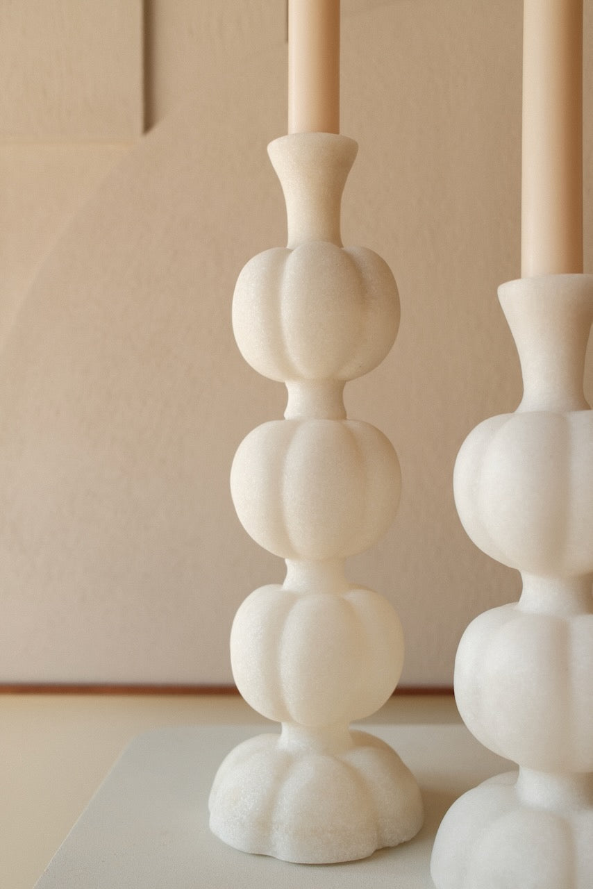 Candlestick Ø11.5x34 cm AUBURN beige