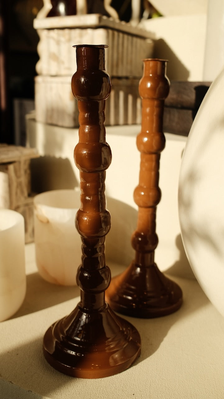 Kandelaar Aveline Ø10x25 cm caramel