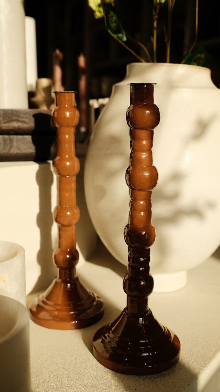 Kandelaar Aveline Ø10x31 cm caramel