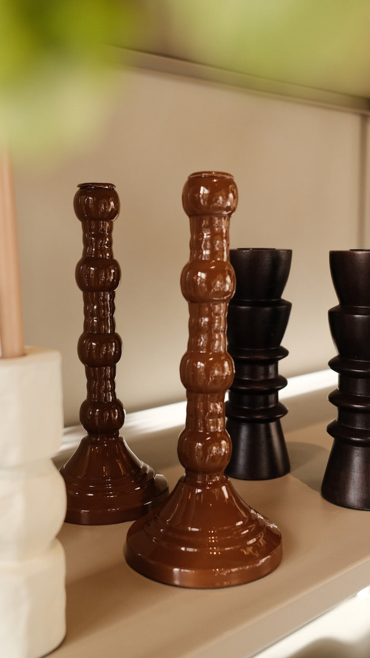 Kandelaar Aveline Ø10x25 cm caramel