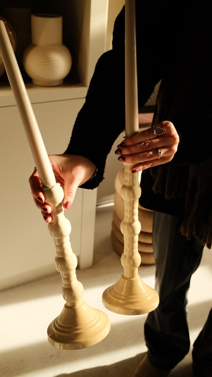 Kandelaar Aveline Ø10x25 cm Creme