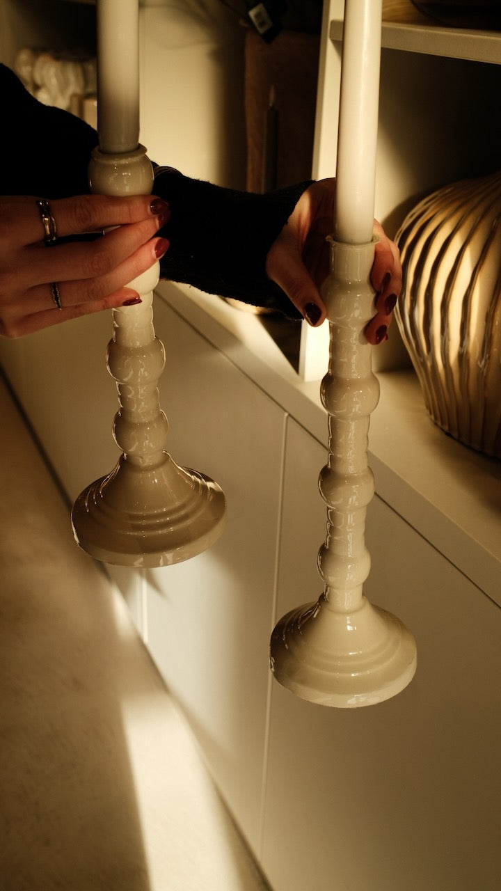 Kandelaar Aveline Ø10x25 cm Creme